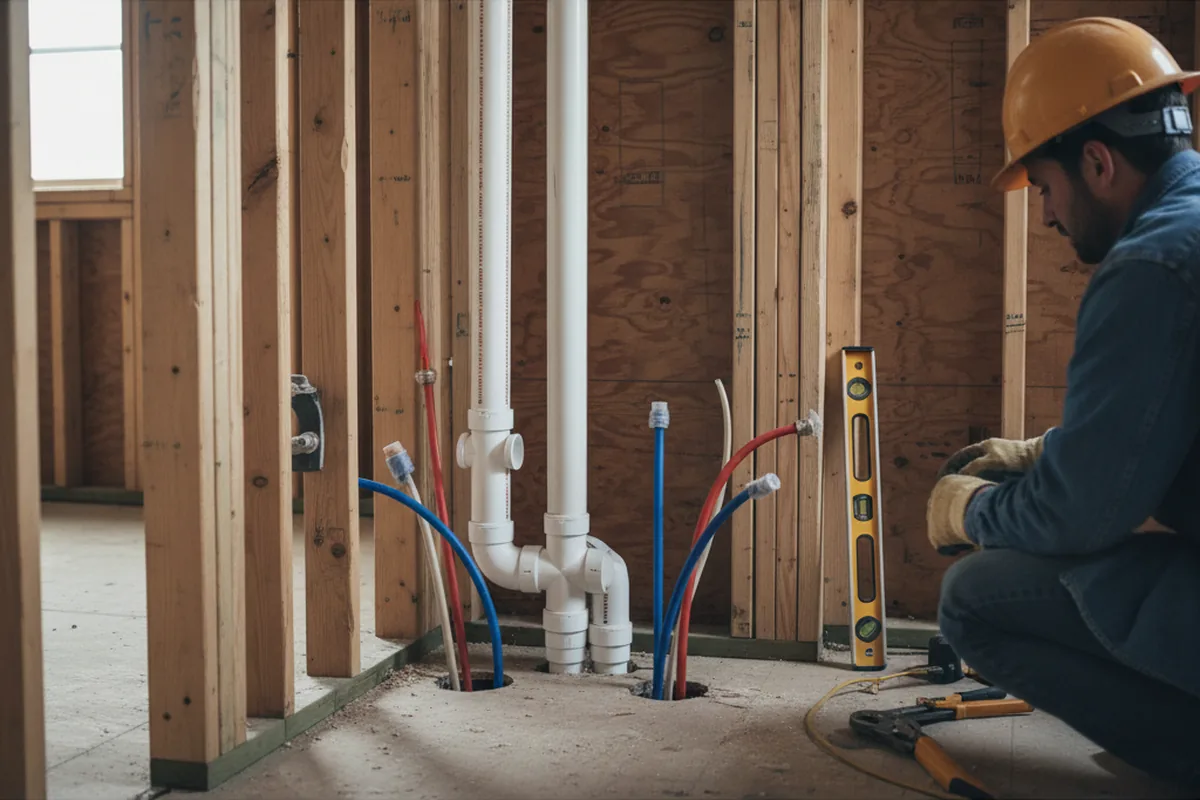 Drain and supply rough-in during Drain Cleaning in Blackstock