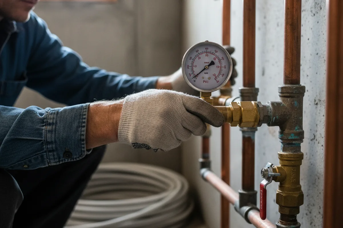 Pressure testing a repaired line during Water Line Repair in Blackstock